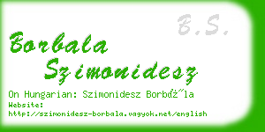 borbala szimonidesz business card